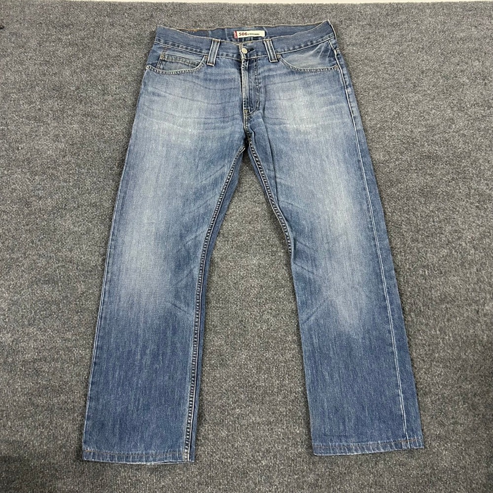 Levis Jeans Mens Size 34x34 Blue 506 Standard Straight Leg Denim Faded Good